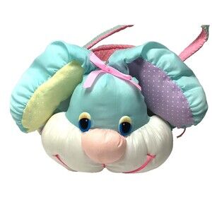 Vintage T.L.Toys Easter Basket Nylon Bunny Rabbit Stuffed Animal 1989
